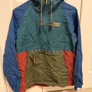 L.L. Bean Teal and Navy Women’s Anorak Jacket